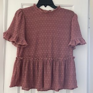 Blush pink sheer top